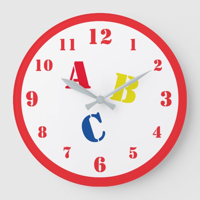ABC Nursery Acrylic Wall Clock Stor Klocka (Framsida)