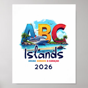 Abc öarna Aru Bonaire Curacao kryssningsresa semes Poster