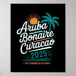 Abc öarna Aruba Bonaire Curaçao Kryssningsresa Poster