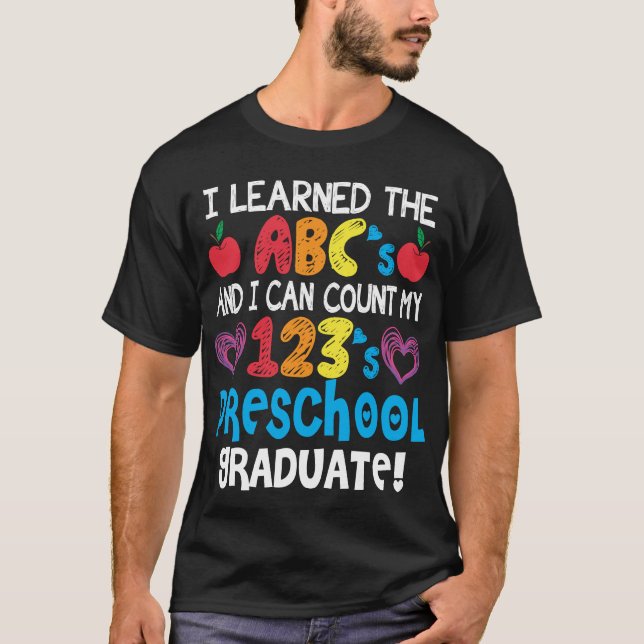 ABC och 123 Preschool Student Studenten T Shirt (Framsida)