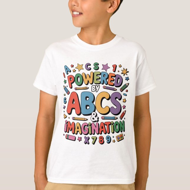 ABC och fantasin - Färgglad rolig lek för barn T Shirt (Framsida)