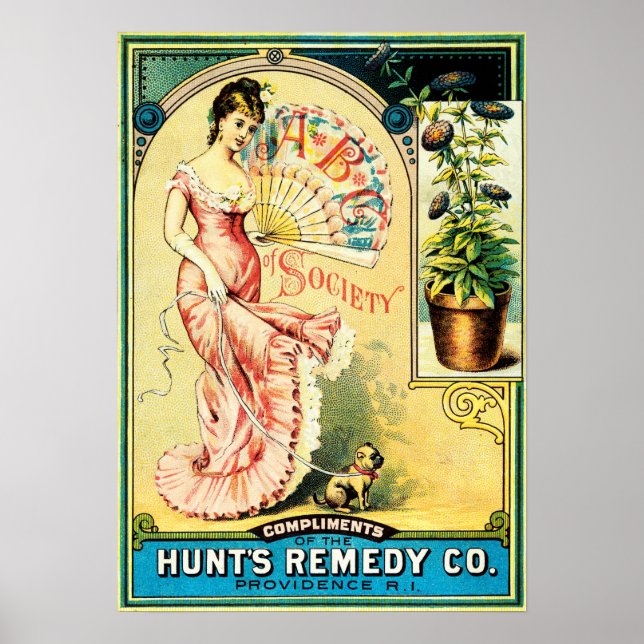 ABC OF SOCIETY Hunt's Remedy Victorian Medicine Poster (Framsidan)