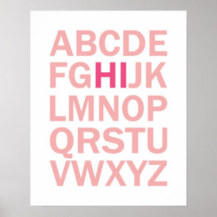 ABC poster med HI i fet färg