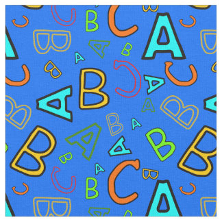 ABC Roligt Learning Mönster på Blue Tyg