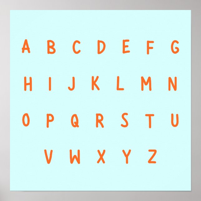 ABC:s alfabetbokstäver A-Z Affischutskrifter  Poster (Framsidan)