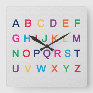 ABC:s Alphabet learning colorful ABC brev Fyrkantig Klocka