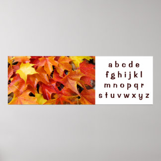 ABC:s konst poster banderoll Höst löv Alphabet