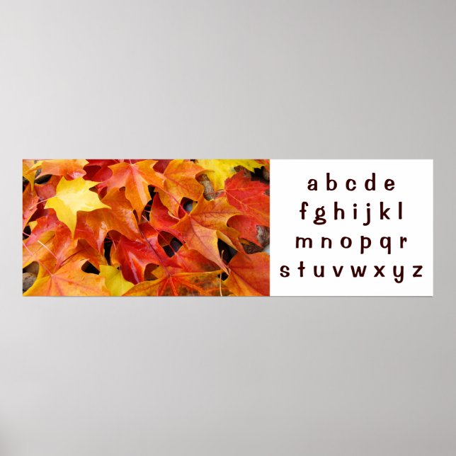 ABC:s konst poster banderoll Höst löv Alphabet (Framsidan)