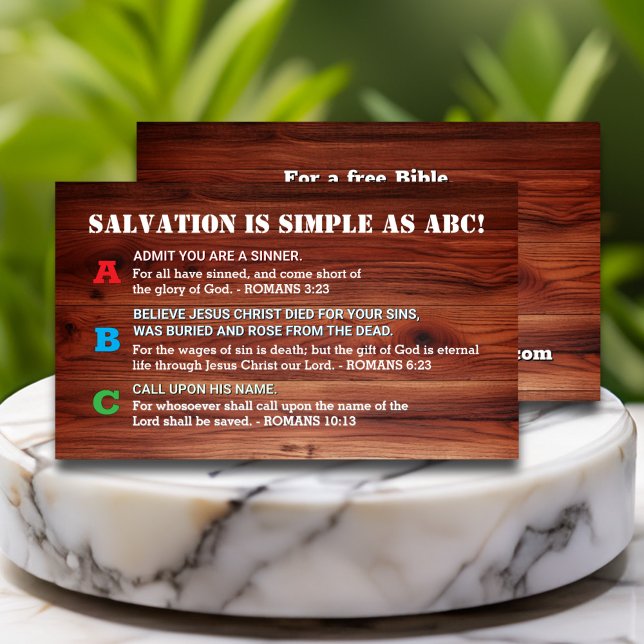 ABC Salvation Evangelism Christian Scripture Visitkort (Skapare uppladdad)