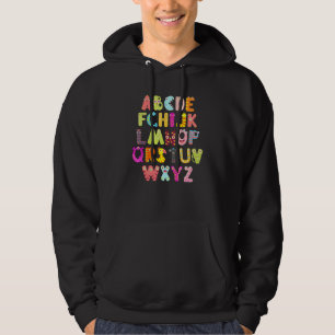 ABC Söt Monster Alfabet Halloween Lärar Kostym Hoodie