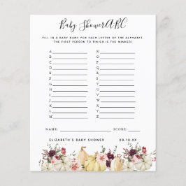 ABC-spel | Pumpkin Baby Shower-spel för Blommigt