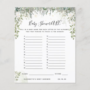 ABC-spel   Spelet Blommigt Baby Shower