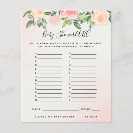 ABC-spel | Spelet Blommigt Baby Shower