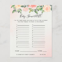 ABC-spel | Spelet Blommigt Baby Shower