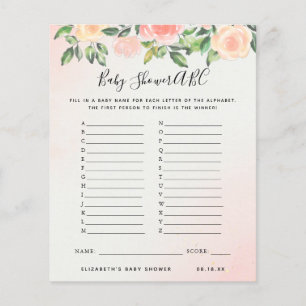 ABC-spel   Spelet Blommigt Baby Shower