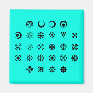 ABC till Circle Symbols Cipher Code Nyckel på ljus Magnet