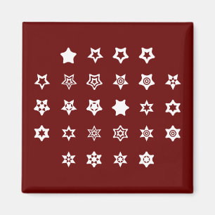 ABC till Star Symbols Cipher Code Nyckel på Mörk Magnet