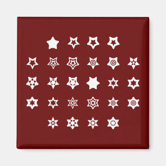 ABC till Star Symbols Cipher Code Nyckel på Mörk Magnet