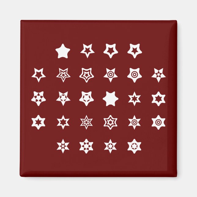 ABC till Star Symbols Cipher Code Nyckel på Mörk Magnet (Framsidan)