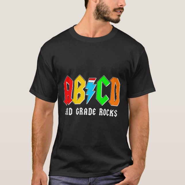 Abcd 3:e klassens rockar killar tillbaka till skol t shirt (Framsida)