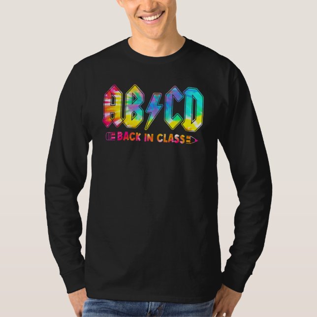 Abcd Back In Class Tie Dye Back To School Teacher T Shirt (Framsida)