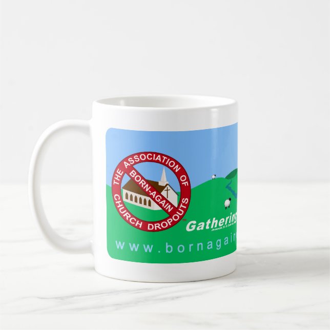 ABCD-banret på vitmuggen Kaffemugg (Vänster)