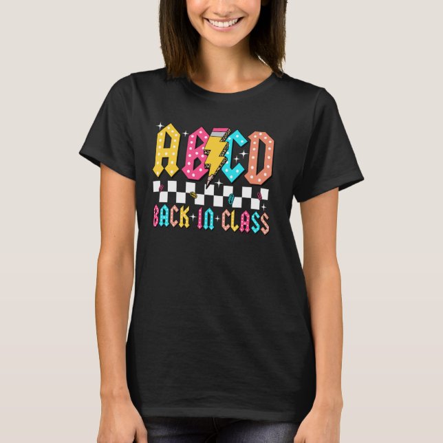 ABCD Black in Class Teacher Student First Day Back T Shirt (Framsida)