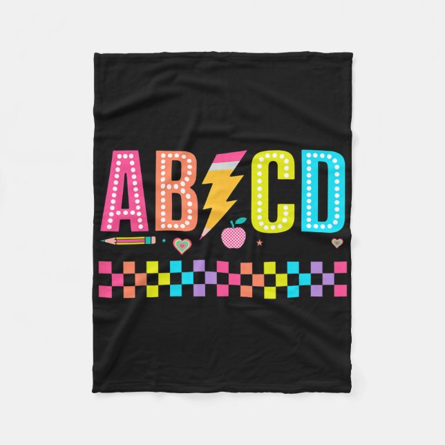 Abcd Ck Till Skolan Tee  Fleecefilt (Framsidan)