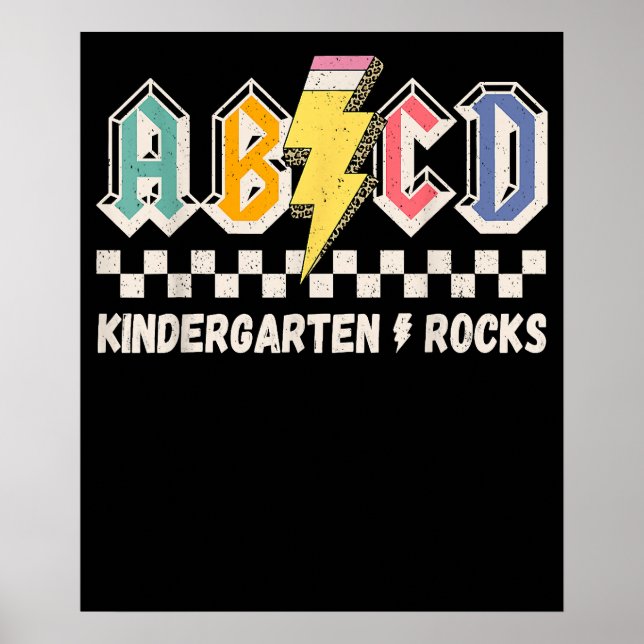ABCD-fördagarsklippare Sten Pencil Lightning Lärar Poster (Framsidan)