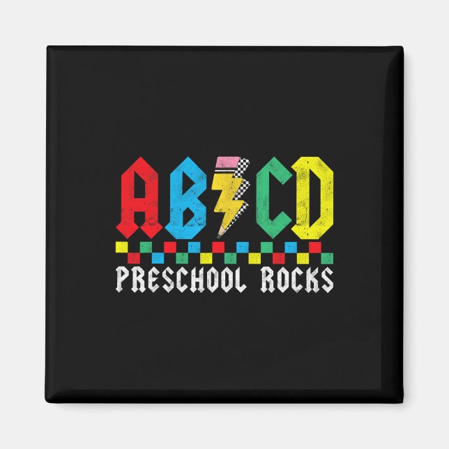 Abcd Förskola Rocks Första Dag Pre-k Lärare Ck Til Magnet (Framsidan)