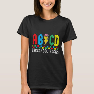 Abcd Förskola Rocks Första Dag Pre-k Lärare Ck Til T Shirt