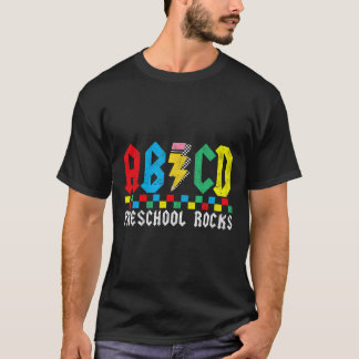 Abcd Förskola Rocks Första Dag Pre-k Lärare Ck Til T Shirt