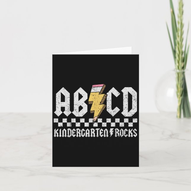 Abcd Förskola Rocks Penna Blixt Lärare  Kort (Framsida)
