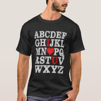 Abcd I Kärlek du Alphabet Funny Valentindag Cos T Shirt
