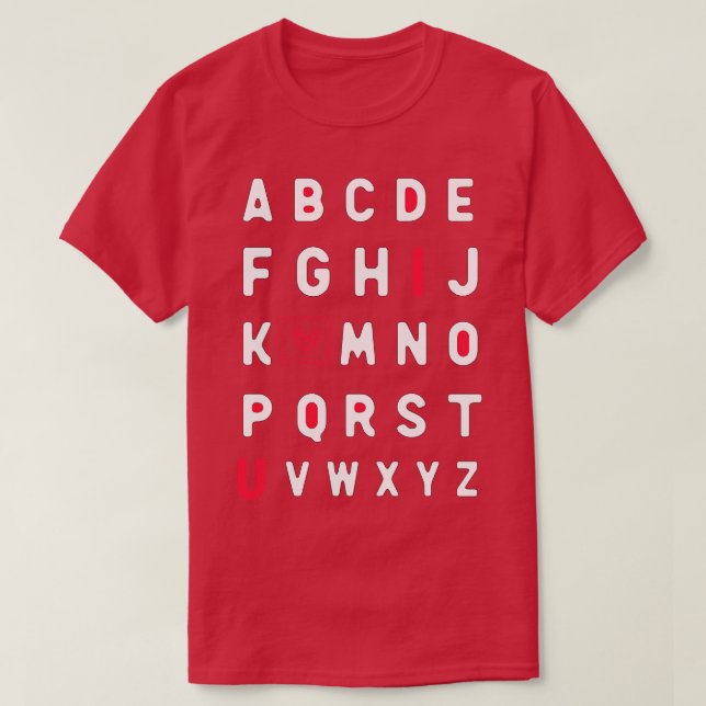 ABCD I Kärlek You T Shirt (Design framsida)