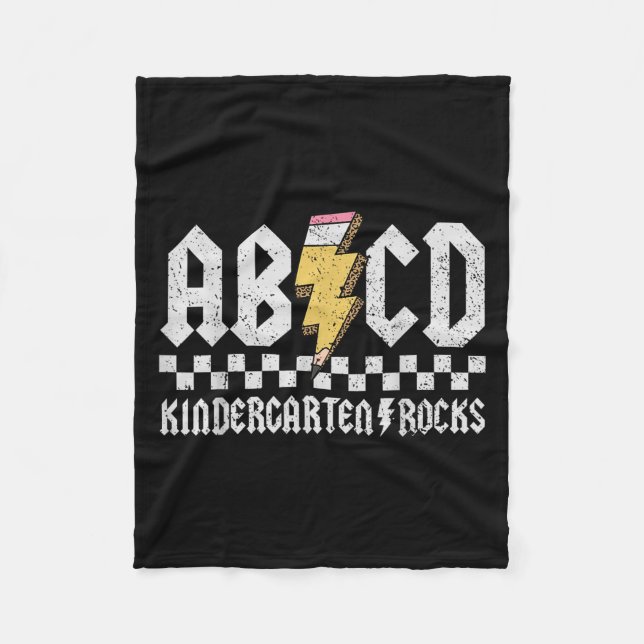 Abcd Kindergarten Sten Pencil Blixtlärare Fleecefilt (Framsidan)