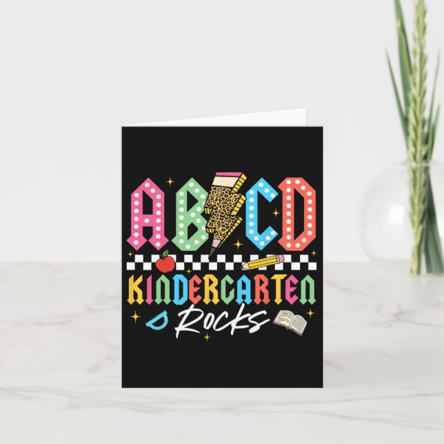 Abcd Kindergarten Sten Pencil Blixtlärare Kort (Framsida)