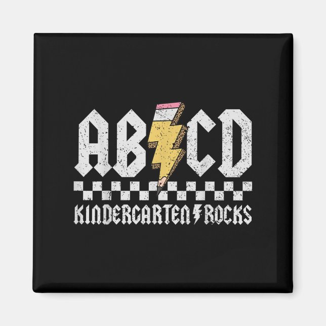 Abcd Kindergarten Sten Pencil Blixtlärare Magnet (Framsidan)