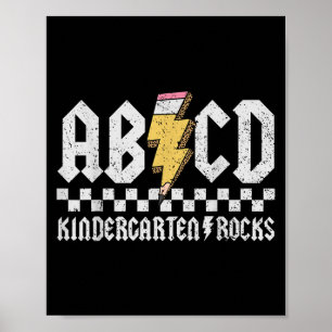 Abcd Kindergarten Sten Pencil Blixtlärare Poster