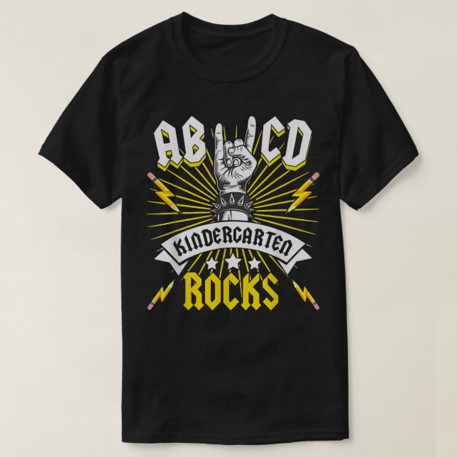 ABCD Kindergarten Sten RockMusic Kinderträdgårtea T Shirt (Design framsida)