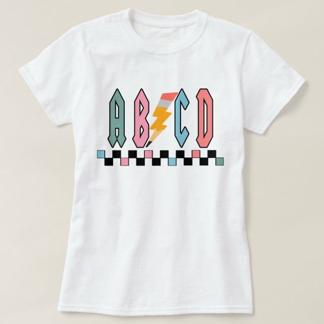 Abcd Lärare Tröja, Lärarskattespresent, Släkten T Shirt (Design framsida)
