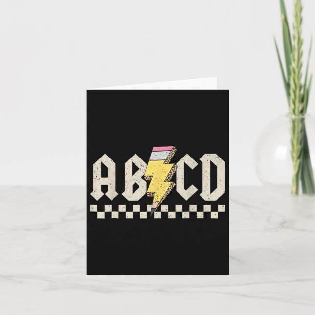 Abcd Pencil Blixt Back to school-lärare Kort (Framsida)