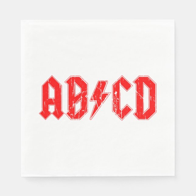 ABCD rock music funny symbol fake acdc joke school Pappersservett (Framsidan)