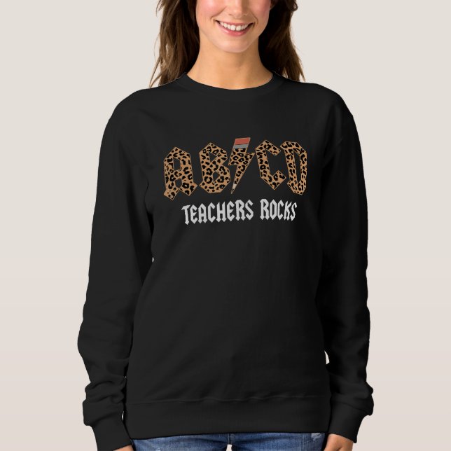 ABCD Rocks Teachers Back To School Leopard Student T Shirt (Framsida)