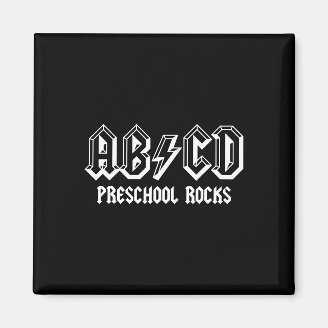 Abcd Rocks Tillbaka Till Skolan Förskola Rocks Rol Magnet (Framsidan)