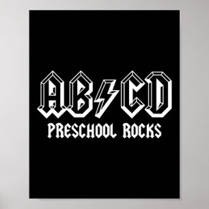 Abcd Sten Back to school Preschool Sten Roligt Tea Poster