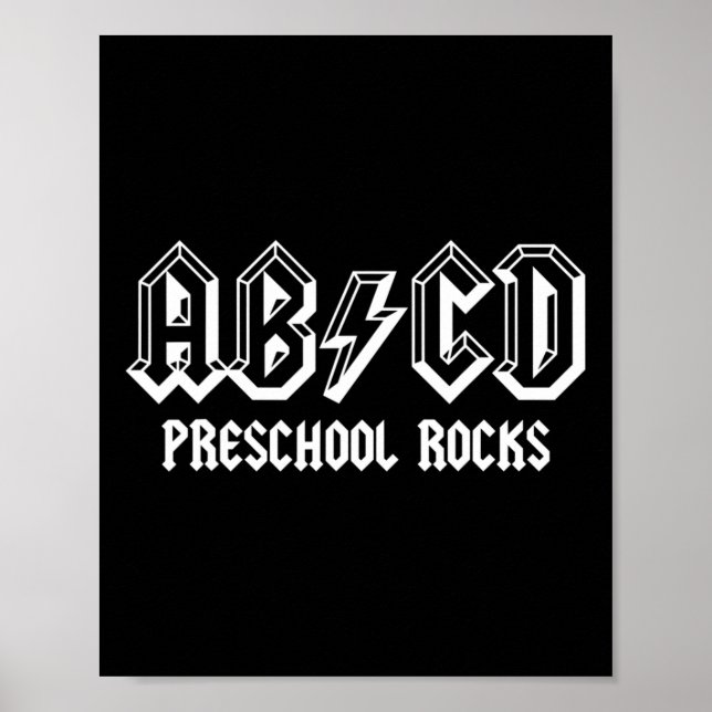 Abcd Sten Back to school Preschool Sten Roligt Tea Poster (Framsidan)