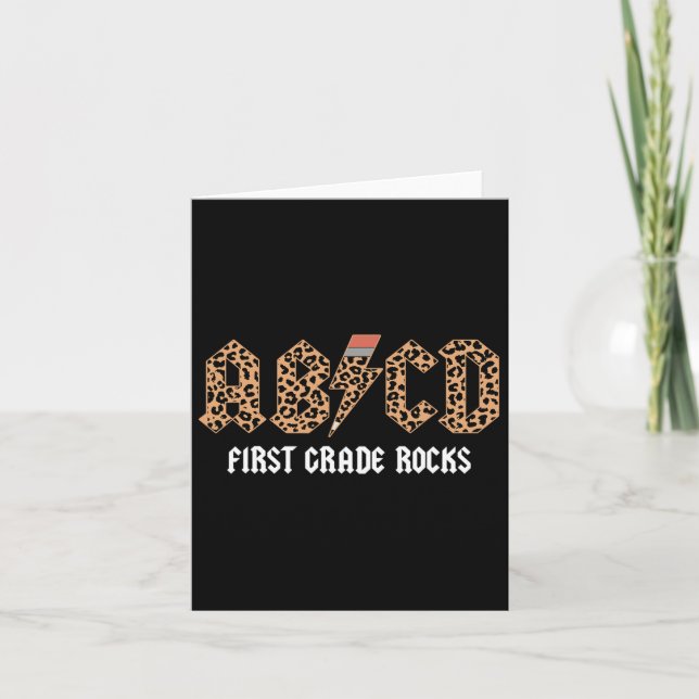 Abcd Sten First Klass Back to school Leopard Teac Kort (Framsida)