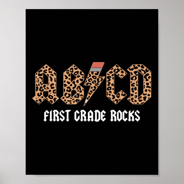Abcd Sten First Klass Back to school Leopard Teac Poster (Framsidan)