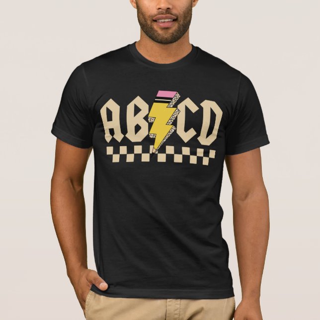 abcd teachers shirt, acdc shirt parody shirt t (Framsida)